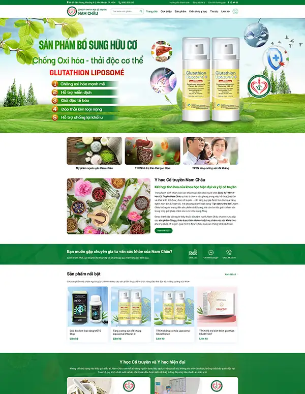 Mẫu web công ty Y học cổ truyền